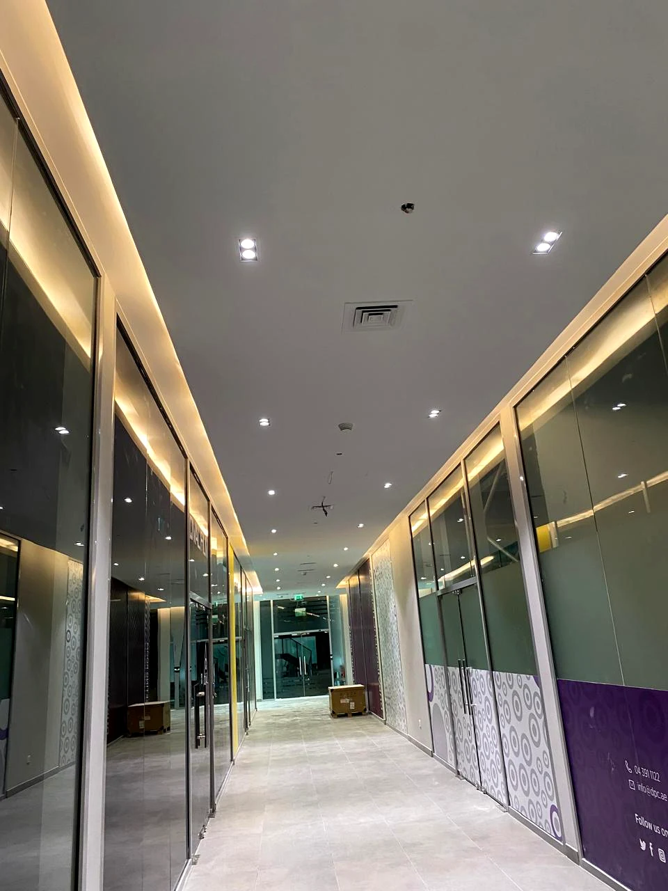 Ceiling & Glass Corridor